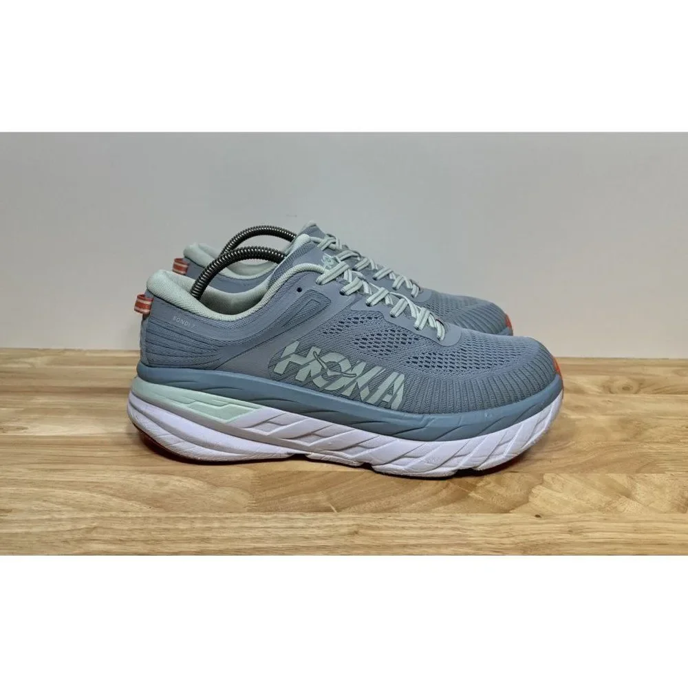 Hoka One One Bondi 7 1110519 BFBG Blue Fog Teal Running Shoes Women’s Size 10